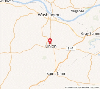 Map of Union, Missouri