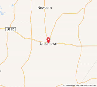 Map of Uniontown, Alabama