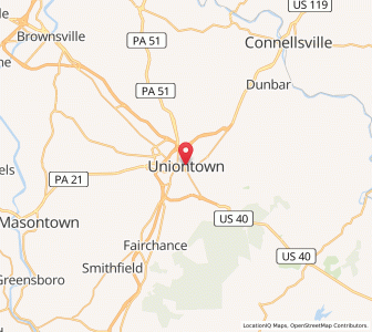 Map of Uniontown, Pennsylvania
