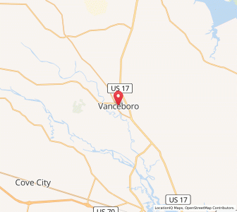 Map of Vanceboro, North Carolina