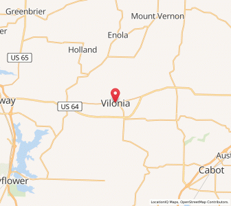 Map of Vilonia, Arkansas
