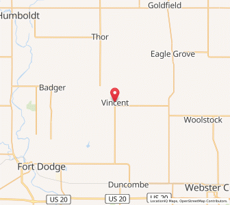 Map of Vincent, Iowa