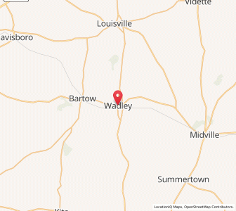 Map of Wadley, Georgia