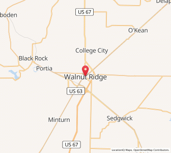 Map of Walnut Ridge, Arkansas