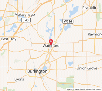 Map of Waterford, Wisconsin