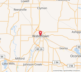 Map of Watertown, Wisconsin