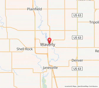 Map of Waverly, Iowa