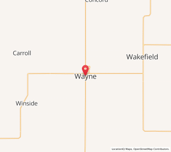 Map of Wayne, Nebraska