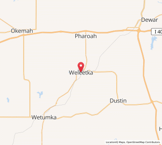 Map of Weleetka, Oklahoma