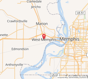 Map of West Memphis, Arkansas
