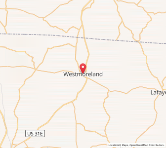 Map of Westmoreland, Tennessee