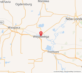 Map of Weyauwega, Wisconsin