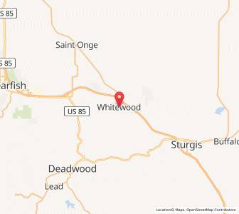 Map of Whitewood, South Dakota