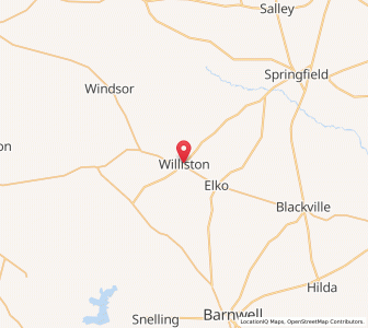 Map of Williston, South Carolina