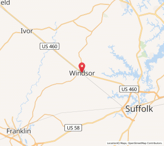 Map of Windsor, Virginia
