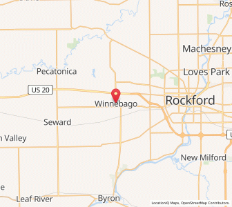 Map of Winnebago, Illinois