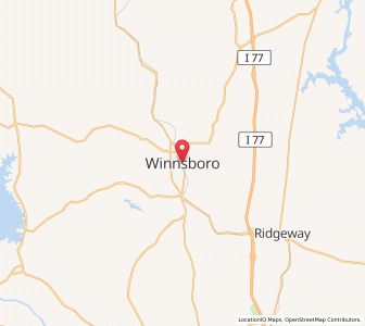 Map of Winnsboro, South Carolina