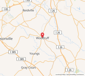 Map of Woodruff, South Carolina