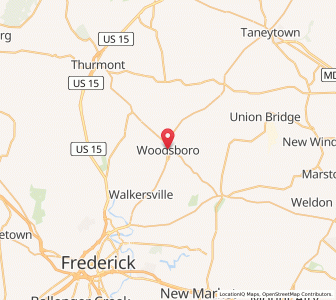 Map of Woodsboro, Maryland
