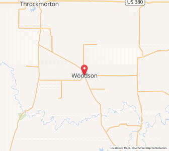 Map of Woodson, Texas