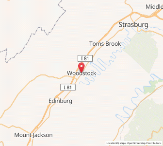Map of Woodstock, Virginia