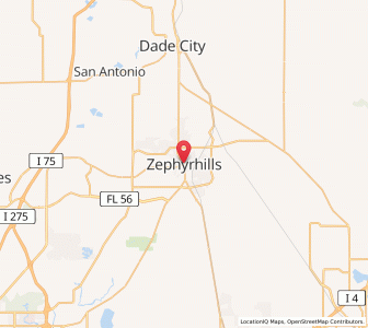 Map of Zephyrhills, Florida