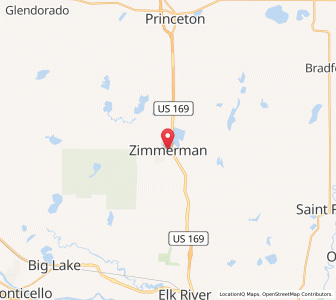 Map of Zimmerman, Minnesota