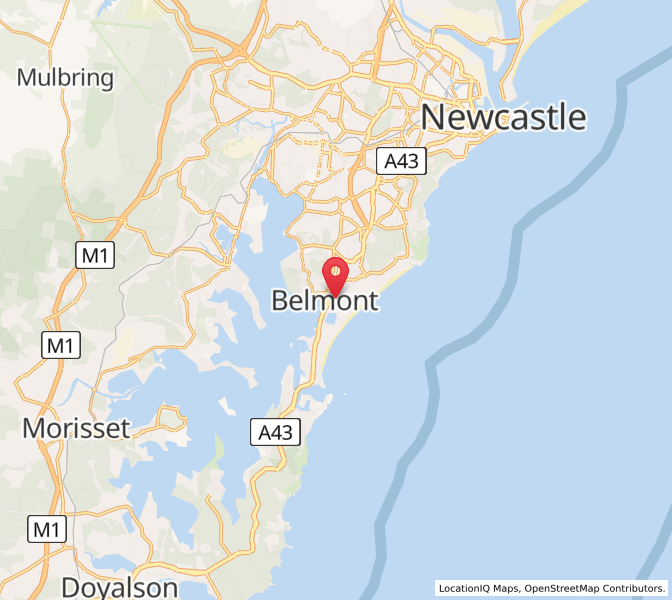 Map of Belmont, New South Wales