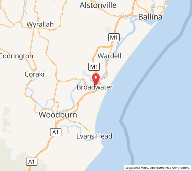 Map of Broadwater, New South Wales