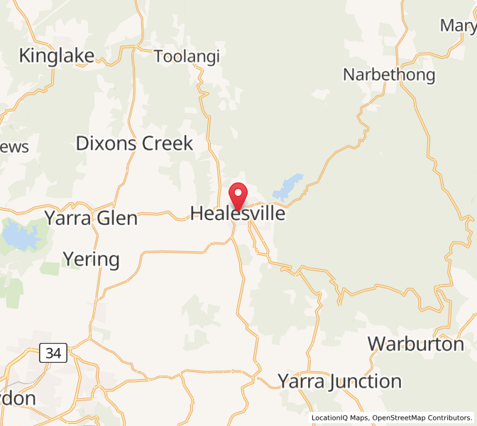 Map of Healesville, VictoriaVictoria