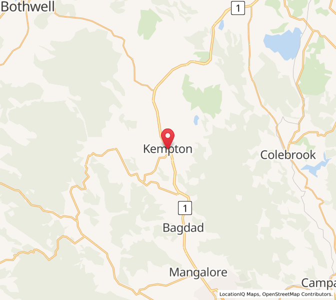 Map of Kempton, TasmaniaTasmania