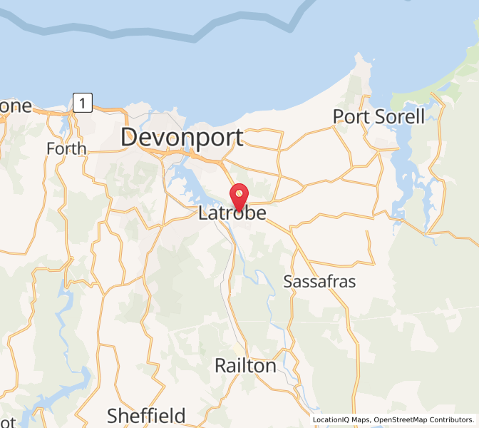 Map of Latrobe, TasmaniaTasmania