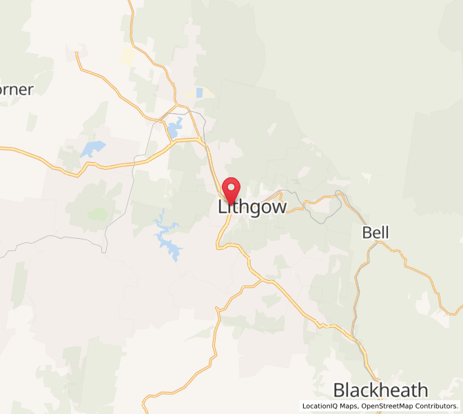 Map of Lithgow, New South Wales