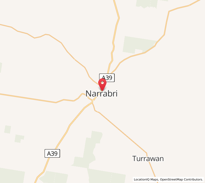 Map of Narrabri, New South Wales