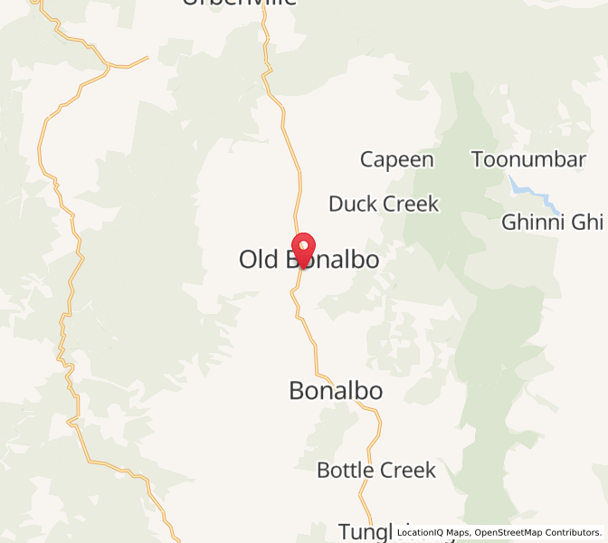 Map of Old Bonalbo, New South Wales