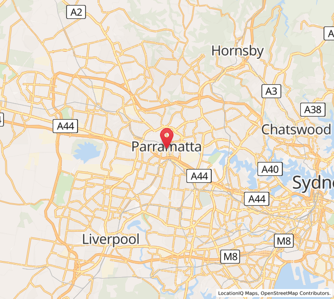 Map of Paramatta, New South Wales