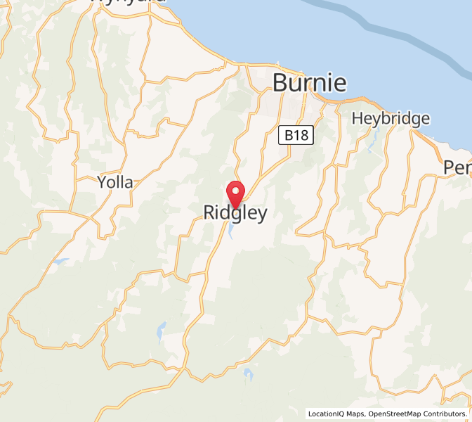 Map of Ridgley, TasmaniaTasmania