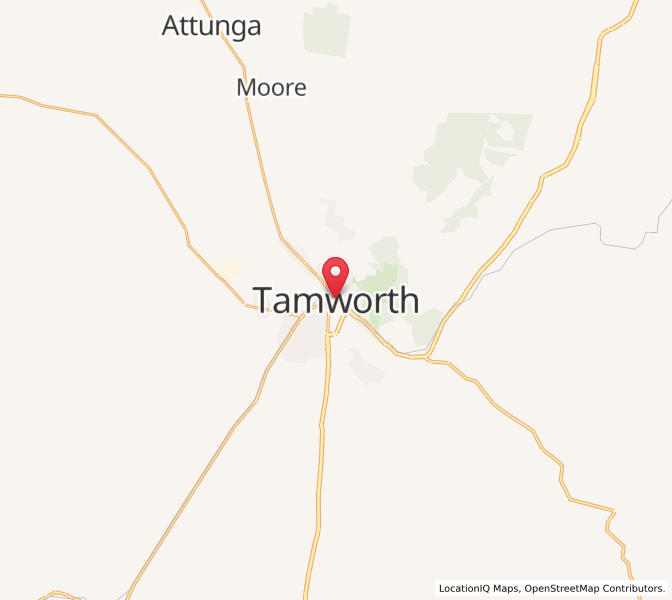 Map of Tamworth, New South Wales