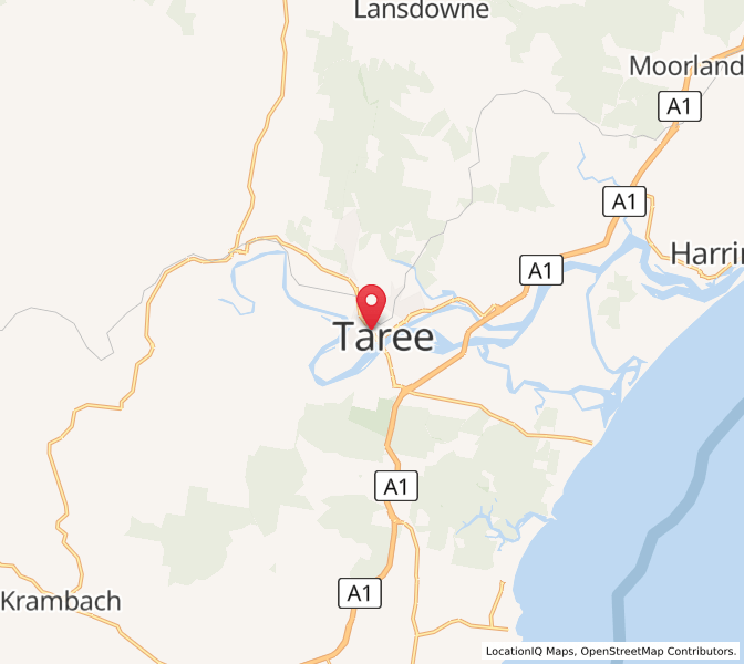 Map of Taree, New South Wales