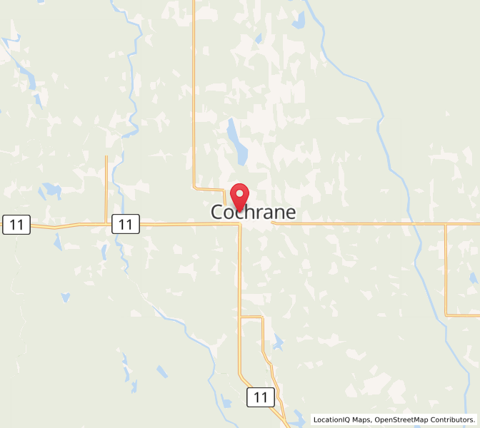 Map of Cochrane, OntarioOntario