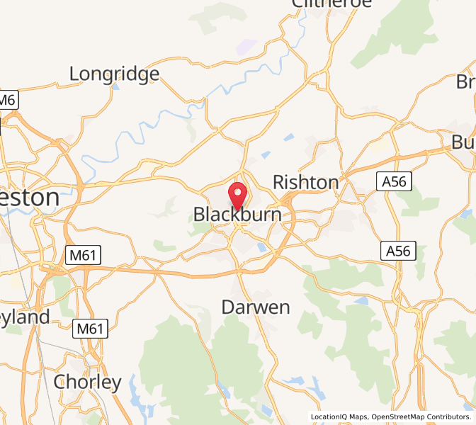 Map of Blackburn, EnglandEngland