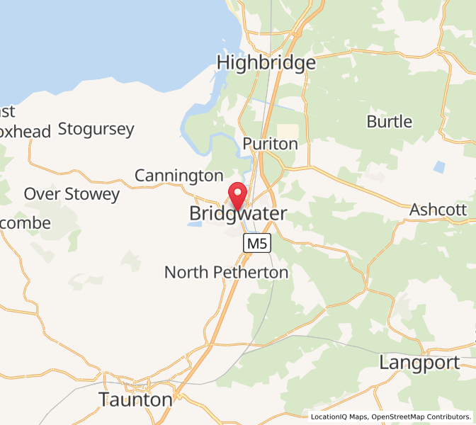 Map of Bridgwater, EnglandEngland