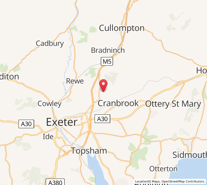 Map of Broad Clyst, EnglandEngland