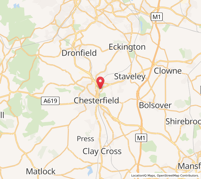 Map of Chesterfield, EnglandEngland