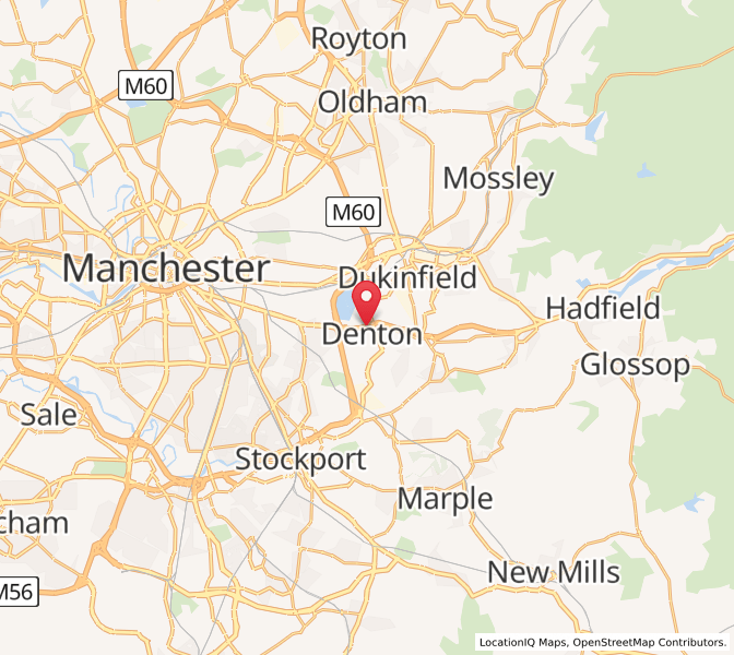 Map of Denton, EnglandEngland