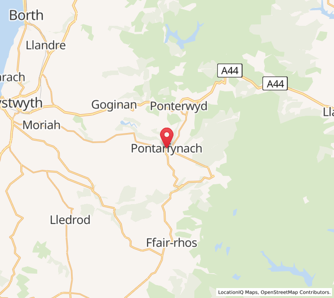 Map of Devils Bridge, WalesWales
