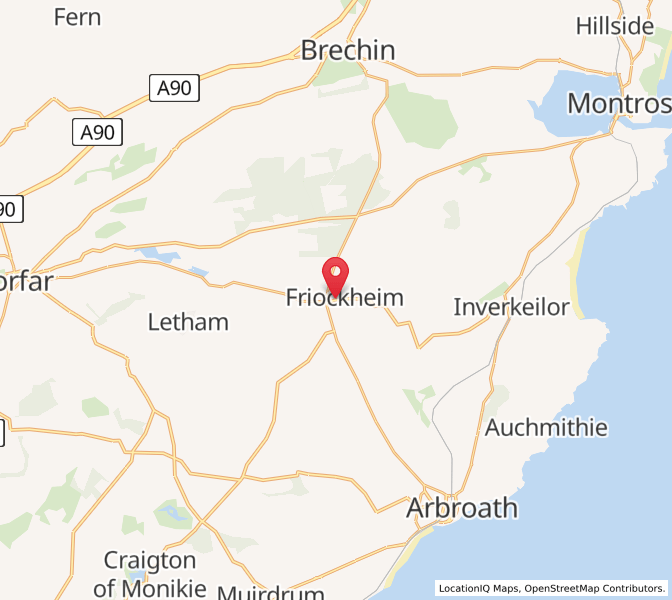 Map of Friockheim, ScotlandScotland
