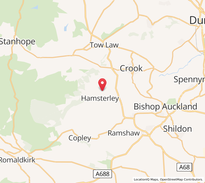 Map of Hamsterley, EnglandEngland