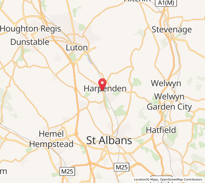 Map of Harpenden, EnglandEngland
