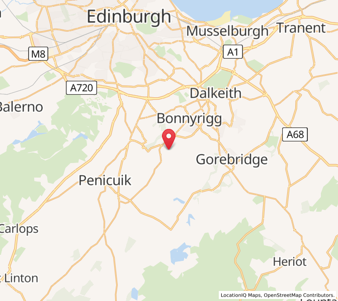 Map of Hawthornden, ScotlandScotland